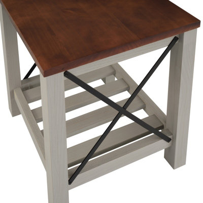 Mercers Furniture Cottage Grey Lamp Table Side End Solid Wood Pine