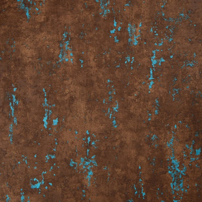 Mercury Wallpaper in Copper and Teal