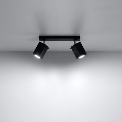 Merida Steel Black 2 Light Classic Ceiling Light