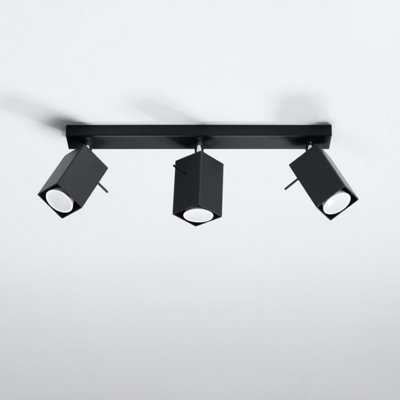 Merida Steel Black 3 Light Classic Ceiling Light