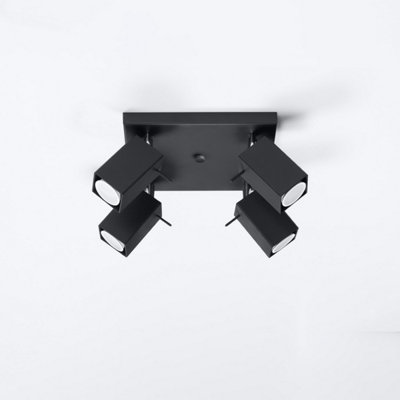 Merida Steel Black 4 Light Classic Ceiling Light