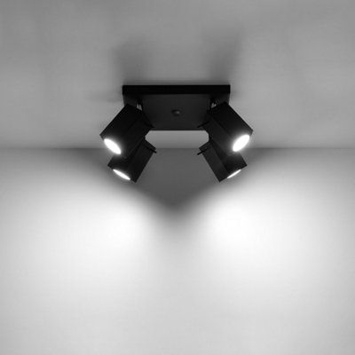 Merida Steel Black 4 Light Classic Ceiling Light