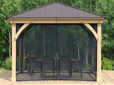 Meridian Gazebo 12ft x 12ft (3.66m x 3.66m) with Mesh Kit