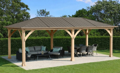 Meridian Gazebo 12ft x 24ft (3.7m x 7.4m) with Rain Guttering