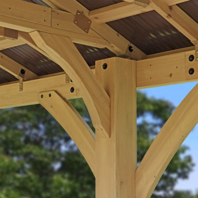 Meridian Gazebo 12ft x 24ft (3.7m x 7.4m) with Wooden Bar Counter - 6