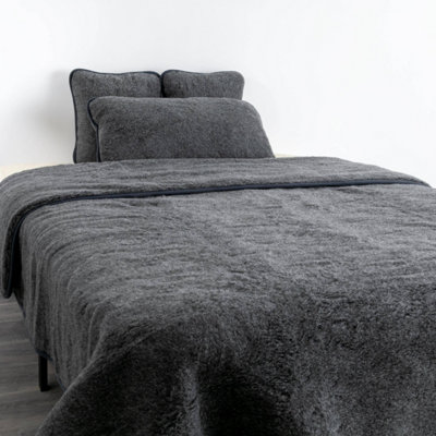 Merino Wool Quilt - Plain Grey 240