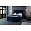 Meriso Plush Velvet Blue Bed Frame