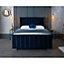 Meriso Plush Velvet Blue Bed Frame