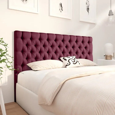 Merland 54 inch Floorstanding Headboard Plush Velvet - Maroon | DIY at B&Q