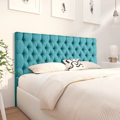 Teal deals velvet headboard