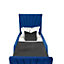 Merlin Kids Bed Plush Velvet with Safety Siderails- Blue