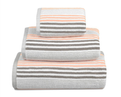Merlin Striped Bath Sheet - Blush Pink