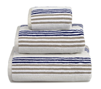 Merlin Striped Bath Sheet - Navy - 4
