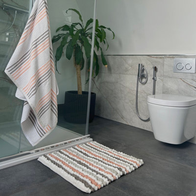 Merlin Striped Bath Towel - Blush Pink