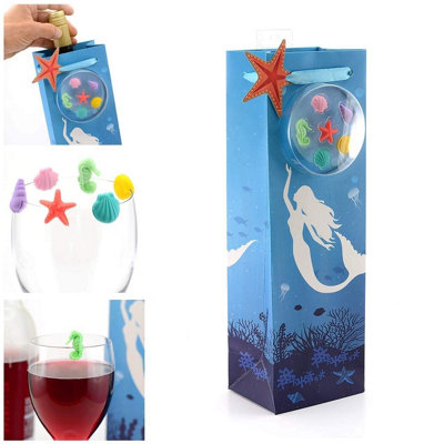 Mermaid Wine Bag and Glass Marker Gift Set