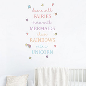 Mermaids, Fairies, Unicorns & Rainbows Wall Sticker
