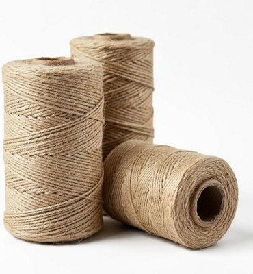 Merrimen Biodegradable Jute Christmas Wrapping Twine  3 Rolls of Strong  Twine for Gift Wrapping,   500ft per Roll (Brown)