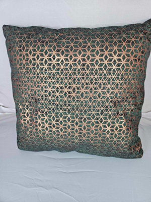 MERRIT GREEN WITH GOLD PATTERN SQUARE CUSHIONS