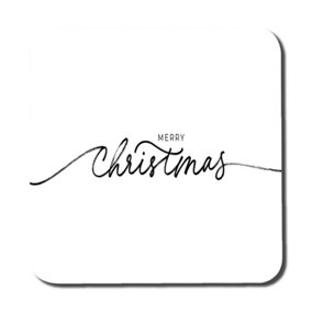 Merry christmas hand drawn lettering (coaster) / Default Title