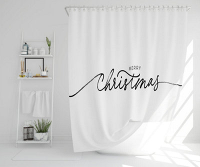 Merry christmas hand drawn lettering (shower curtain) / Default Title Price Comparisons | Compare The Build