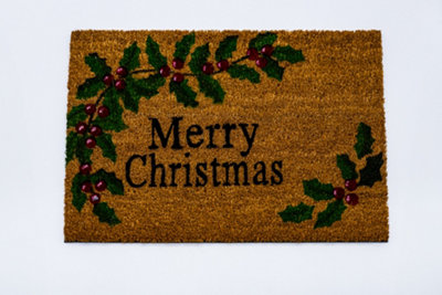 Merry Christmas Natural Coir Door Mat - 3