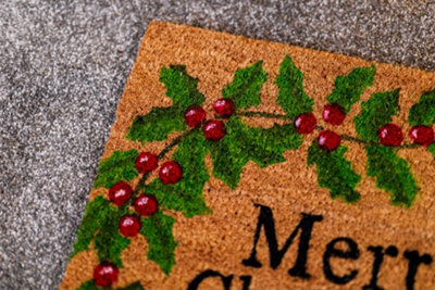 Merry Christmas Natural Coir Door Mat - 4
