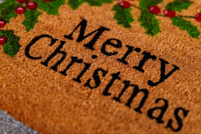 Merry Christmas Natural Coir Door Mat - 6