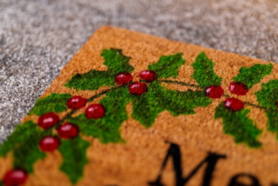 Merry Christmas Natural Coir Door Mat - 7
