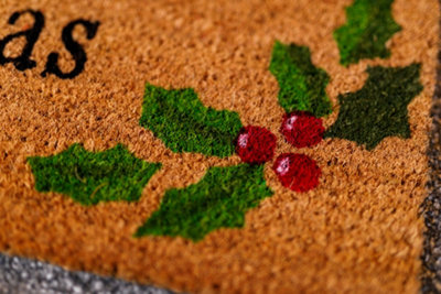 Merry Christmas Natural Coir Door Mat - 8