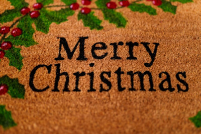Merry Christmas Natural Coir Door Mat - 9