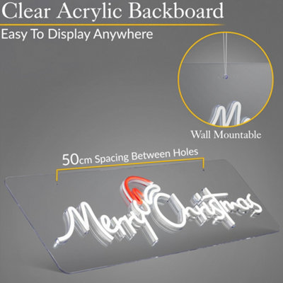 Merry Christmas Neon Sign Light Indoor LED Xmas Decoration Mains ...
