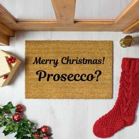Merry Christmas Prosecco Doormat