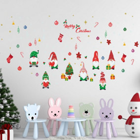 Merry Christmas With Cute Gnomes Wall Stickers Living room DIY Home Decorations