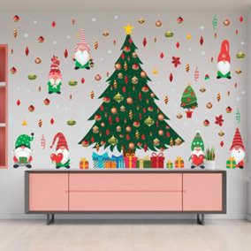 Merry Gnomes Around The Tree Wall Stickers Living room DIY Home Decorations
