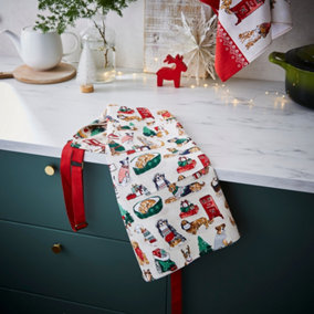 Merry Mutts Christmas Animals 100% Cotton Apron