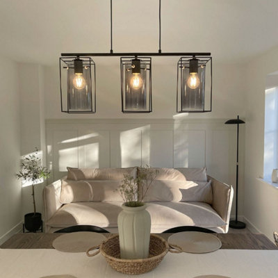 Merton 3 Light Ceiling Light Black