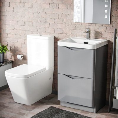 Merton LG Freestanding Vanity Basin Unit Square Rimless Close Coupled Toilet