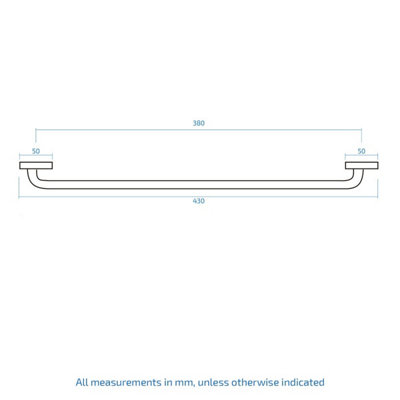 Mes Home Wall Mounted Chrome Straight Grab Bar Brass - 380mm - 5