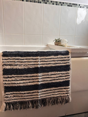 Meta Bathmat 46x76cm Grey Stripes