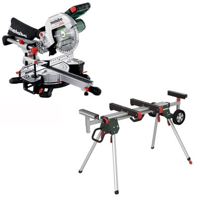 Metabo 18V KGS 18 LTX BL 216 Brushless Mitre Saw + Roller Stand 216mm 8 Inch