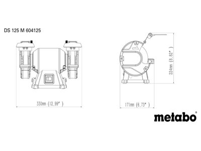 Metabo DS 125 M 2000W Precision Bench Grinder for Grinding and Sharpening