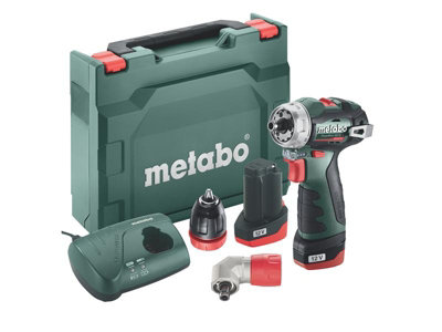 Metabo PowerMaxx Brushless Right Angle Drill Screwdriver x2 2ah Kit MPTPMBS12QC