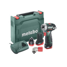 Metabo PowerMaxx Brushless Right Angle Drill Screwdriver x2 2ah Kit MPTPMBS12QC