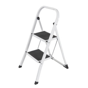 Metal 2 Step Ladder & Anti Slip Steps (H)81cm