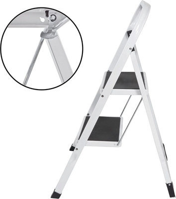Metal 2 Step Ladder Anti Slip Steps H 81cm