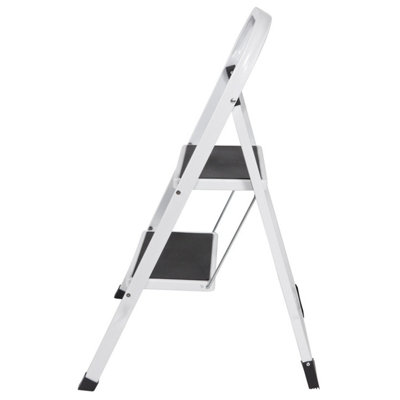 Metal 2 Step Ladder & Anti Slip Steps (H)81cm
