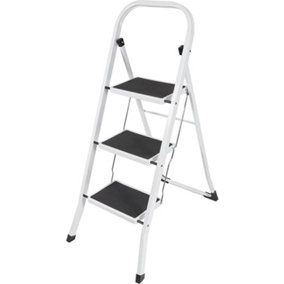 Metal 3 Step Ladder & Anti Slip Steps (H)105cm