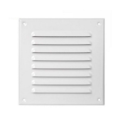 White Air Vent Grille - 300mm X 130mm - Flat Ventilation Cover With Fly Screen For Wall, Door, Or Ceiling-502779