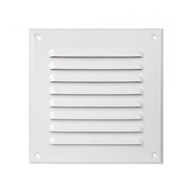 Metal Air Vent Grille 165mm x 165mm with Fly Screen White Ventilation Cover 6.5"