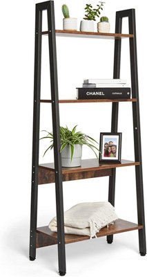 Metal and deals wood ladder bookcase